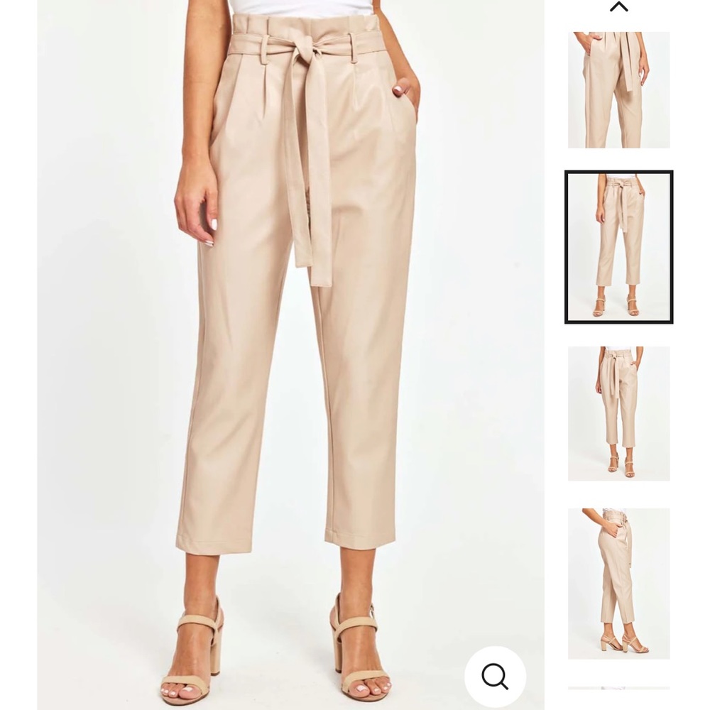 NWOT DOLCE CABO Blush Vegan Leather Highwaisted Pants, XS